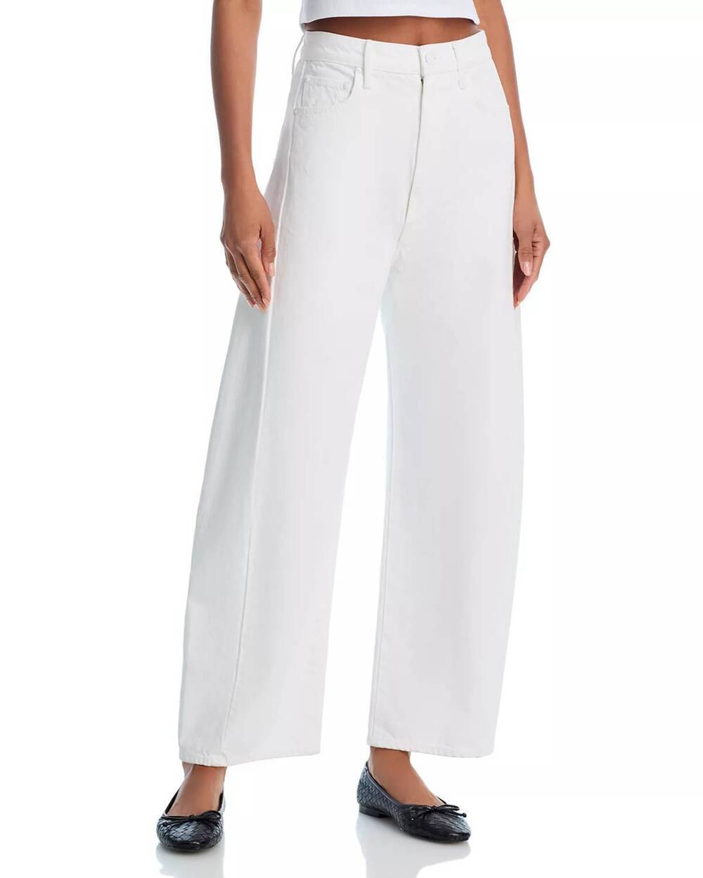 NEW MOTHER full-pipe ankle jeans in picket fence